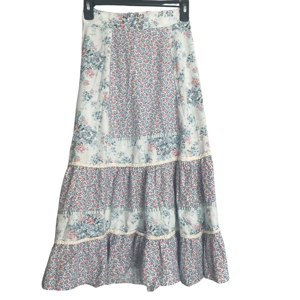 Vintage prairie cottagecore handmade Tiered skirt 1960’s XS